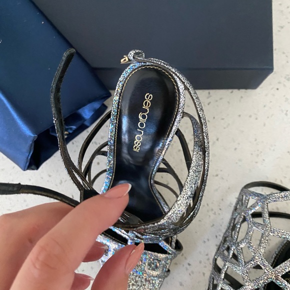 New Sergio Rossi silver puzzle sandals - Picture 6 of 15